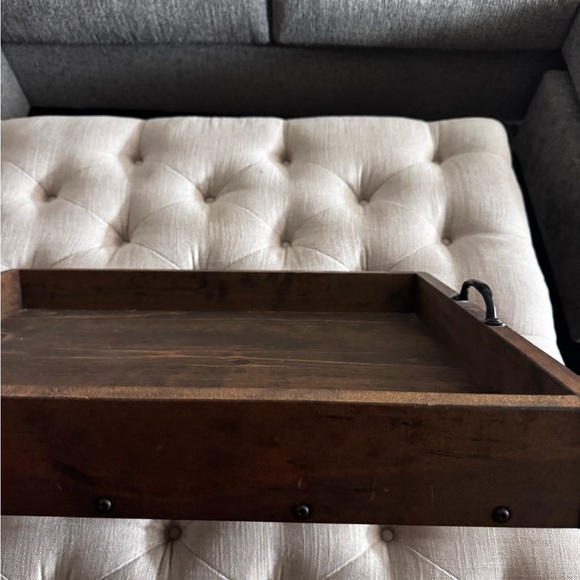 Rustic Wooden Serving Tray with Handles - Picture 3 of 3